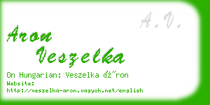 aron veszelka business card